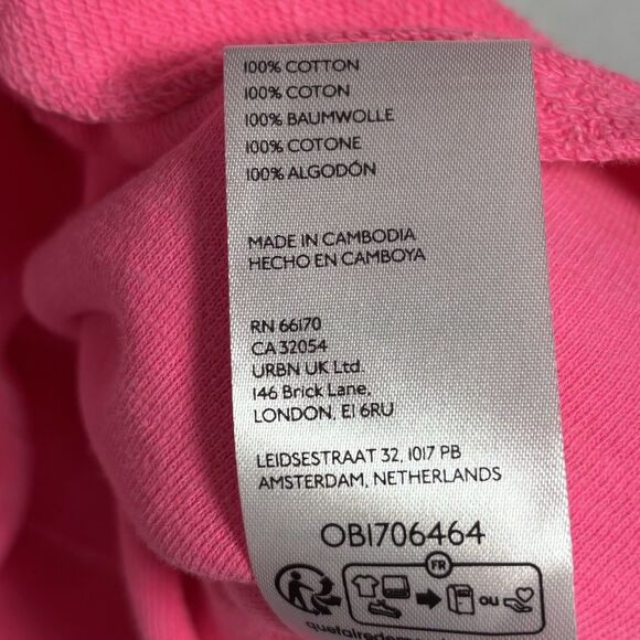 ANTHROPOLOGIE PILCRO Short Sleeve Sweatshirt Tee  Hot Pink 100% Cotton - Picture 8 of 9